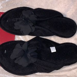 Dearfoams slippers black size 7/8
